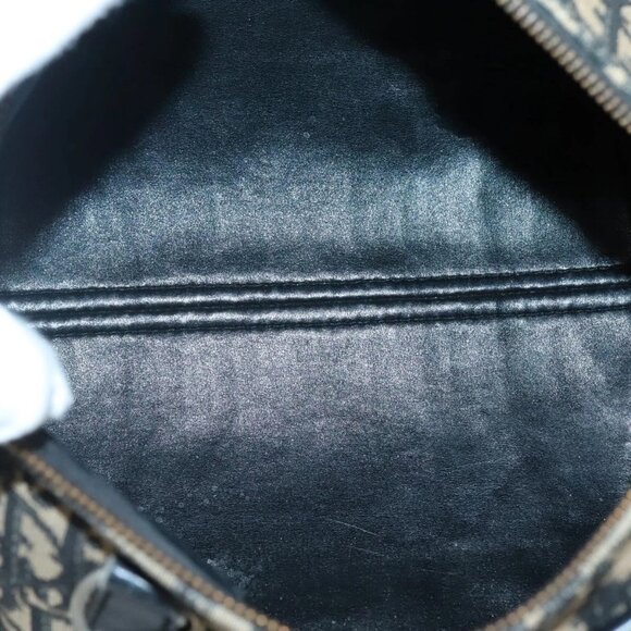 Christian Dior Trotter Canvas Boston Bag Navy Silver Auth 136274 - Picture 10 of 16
